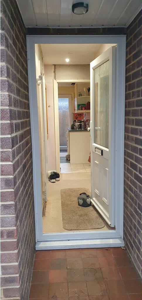 Before the composite front door was fitted at a Bournemouth property